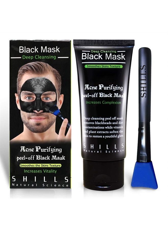 Shills Blackhead Remover, Pore Control, Skin Cleansing, Purifying Bamboo Charcoal, Peel Off Black Mask,1 Bottle(1.69 fl. oz) - Image 1