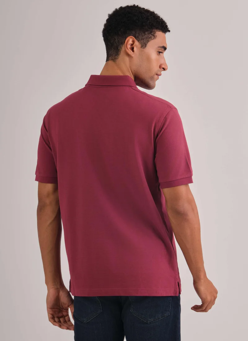 غانت Gant Regular Fit Tonal Shield Short Sleeve Polo