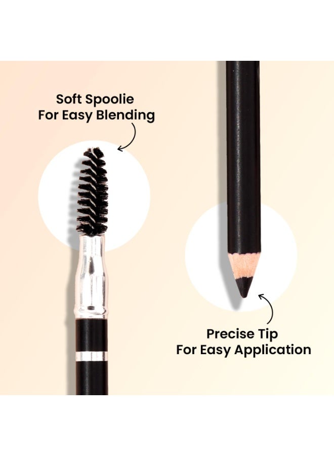 Swiss Beauty Eyebrow Definer Pencil With Spoolie | Smudge Proof, Waterproof And Pigmented Eyebrow Pencil |Shade - Black, 1.5Gm - Image 5