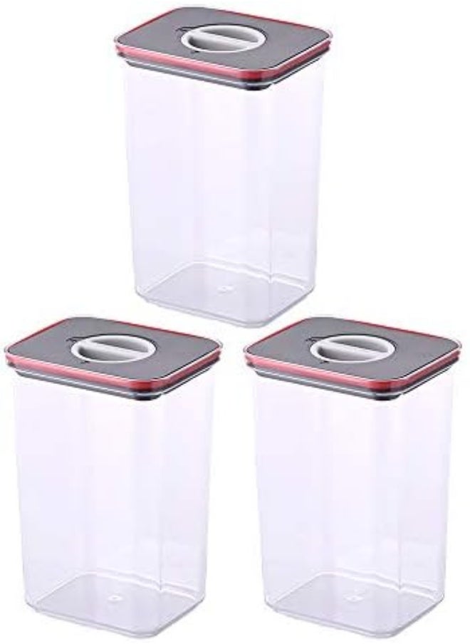 AKDC - Neoflam Airtight Smart Seal Food Storage Container (Set Of 3, Rectangle), Crystal Clear Body, Modular, Stackable, Nestable Design, Easy To Clean, Bpa Free (2.7 L, 91 Oz) - Image 1