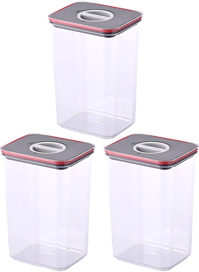 AKDC - Neoflam Airtight Smart Seal Food Storage Container (Set Of 3, Rectangle), Crystal Clear Body, Modular, Stackable, Nestable Design, Easy To Clean, Bpa Free (2.7 L, 91 Oz) - Image 1