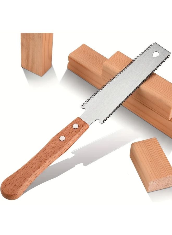 1pc Japanese Flush Cut Hand Saw Double Edge TPI 17 14 Woodworking Tool - Image 2