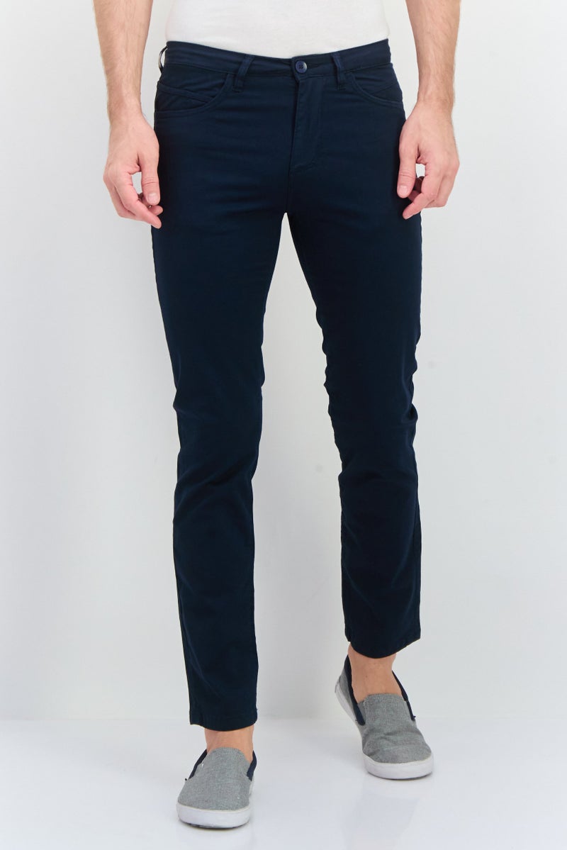 Sorbino Men Regular Fit Solid Chino Pants, Navy - Image 1