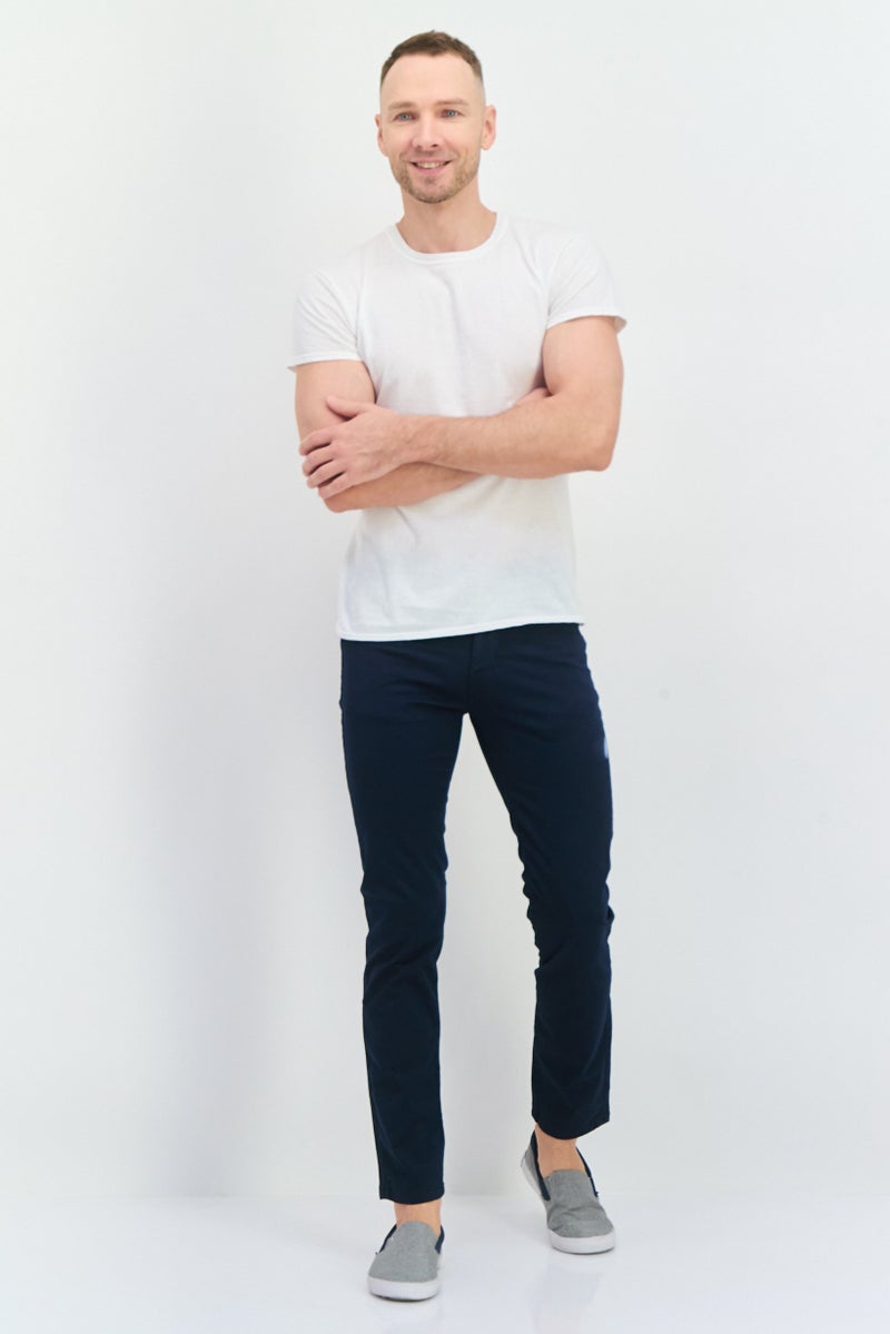 Sorbino Men Regular Fit Solid Chino Pants, Navy - Image 4