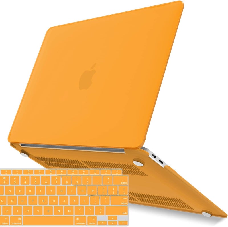 I Benzer Compatible with New MacBook Air 13 inch Case 2022 2021 2020 M1 A2337 A2179 A1932, Plastic Hard Shell Case with Keyboard Cover for Mac Retina Display with Touch ID, Marigold, MAT13-MAGD+1 - Image 1