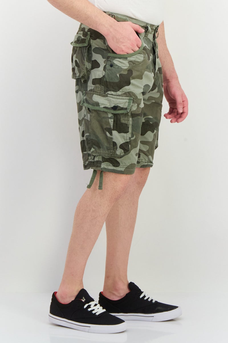 CROSSHATCH Men Camouflage Cargo Shorts, Multicolor - Image 2