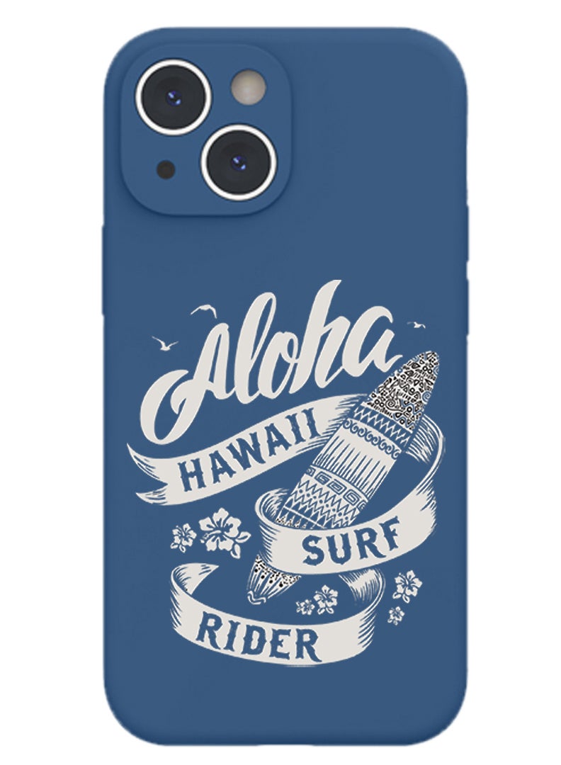 Theodor غطاء سليم حماية واقي من السيليكون السائل مع حماية كاملة للجسم مضاد للخدش مقاوم للصدمات لهاتف آيفون 13 أزرق - نسخة أنمي - Image 1