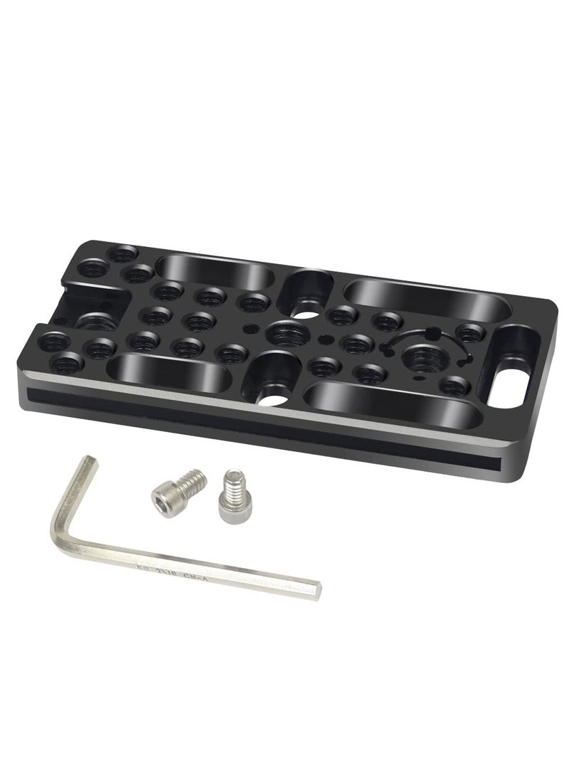 Camera Expansion Plate, Multifunctional Expansion Cheese Board with Side Mounting Holes Switching Plate Camera Easy Plate for Railblocks, Dovetails and Short Rods
