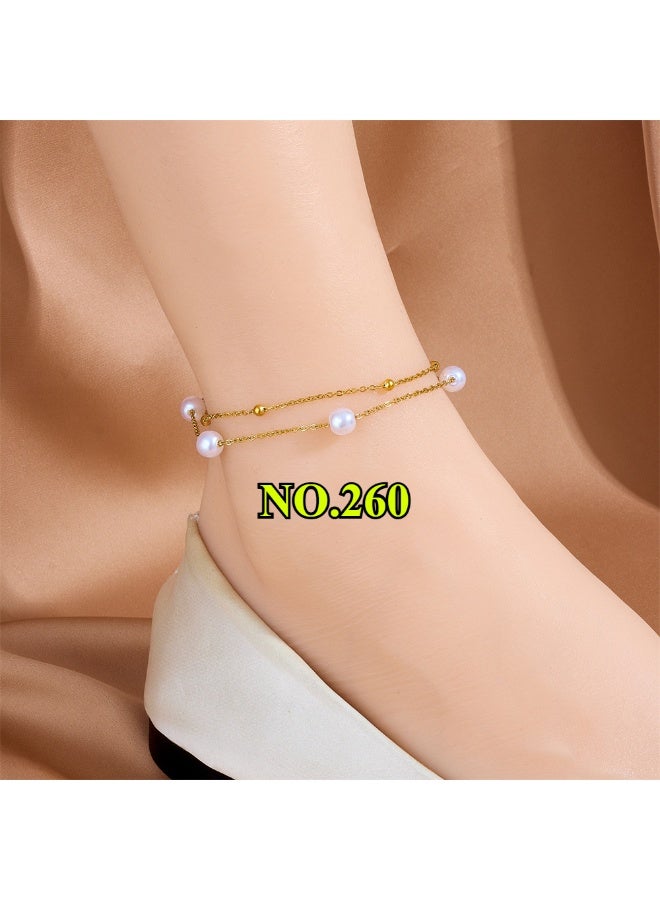 يوكانبي خلخال أنيق للنساء – قلادة قلب، لؤلؤ، جرس، صدف والمزيد من الزينة العصرية | قابل للتعديل وأنيق - Image 2