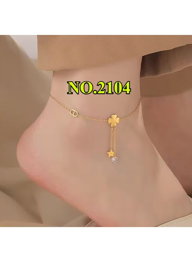 يوكانبي خلخال أنيق للنساء – قلادة قلب، لؤلؤ، جرس، صدف والمزيد من الزينة العصرية | قابل للتعديل وأنيق - Image 4