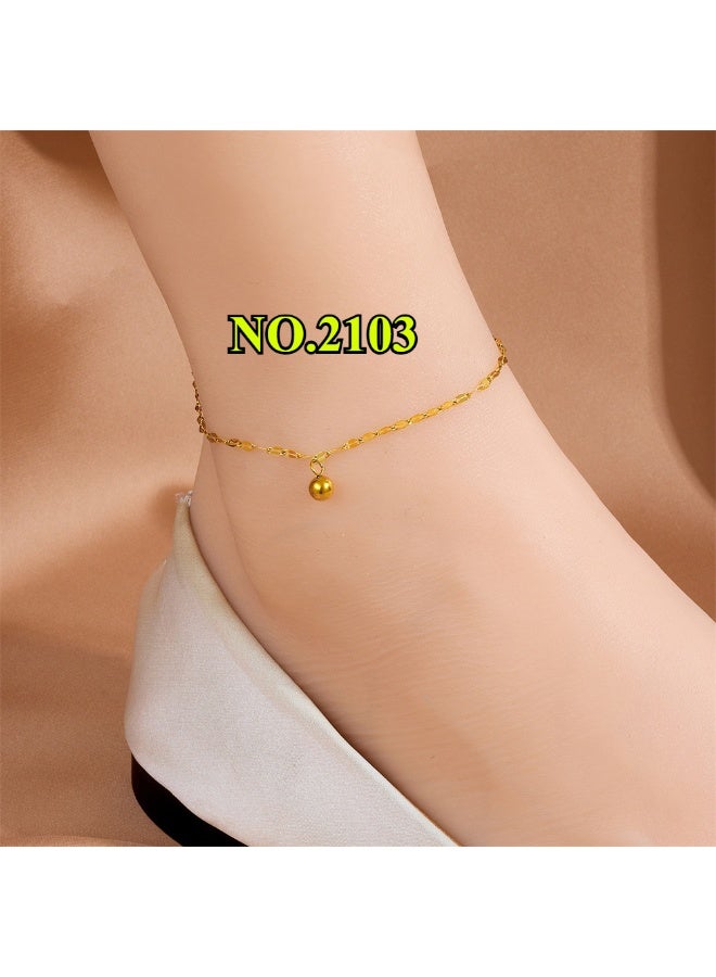 يوكانبي خلخال أنيق للنساء – قلادة قلب، لؤلؤ، جرس، صدف والمزيد من الزينة العصرية | قابل للتعديل وأنيق - Image 3