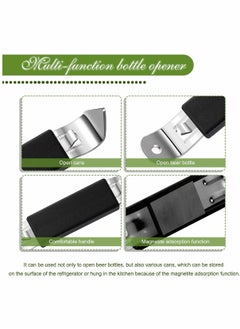 Y&D Magnetic Bottle Openers Classic Stainless Steel Punch Opener Can Tapper with Magnet for Camping and Traveling (Black, 4 Pieces)  - Image 3