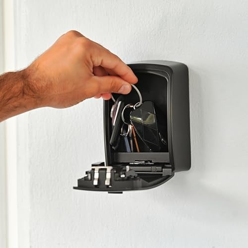 Iron Lock® Key Lock Box XXL Wall Mount for Keys 4 Digit Combination with Resettable Code with A B Switch Extra Large lockbox Indoor Outdoor Waterproof Big Key Lock Box House Spare Keys (XXL, Black) - Image 2