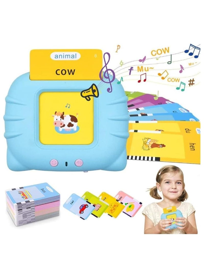 Flash Cards for Toddlers, 224 Words Flashcard Learning toys for 2 3 4 year olds Preschool Learning Resource Electronic Interactive Toys, For Boys and Girls Speech Therapy (BLUE 01) - Image 1