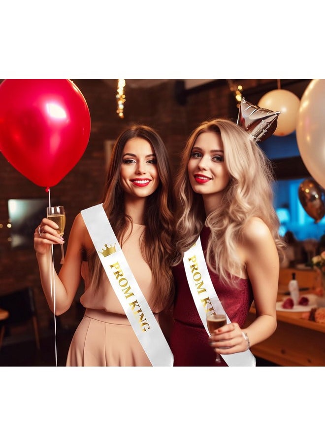 PENTA ANGEL - Sashes Penta Angel 2Pcs Plain Pageant Decorate Sashes For Graduation Birthday Bridal Shower Wedding Party Diy Supplies (White) - Image 1