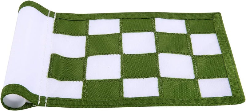 KONDAY Nylon Golf Putting Green Flags - Solid & Checkered, Indoor/Outdoor, Portable Target Flags, 8.7"x6" (White-Green) - Image 3