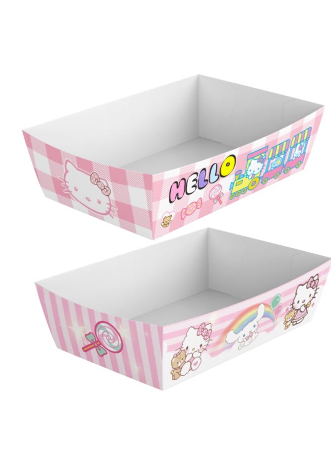 FRUITFUL PARTY Kitty Party Popcorn Paper Tray, 24 Pcs Kitty Food Trays Tableware Set - Kitty Party Paper Food Trays, Kitty Paper Snack Tray & Kitty Trays for Food, for Kitty Party Decorations & Kitty Birthday Decorations Kitty Party Supplies  - Image 1