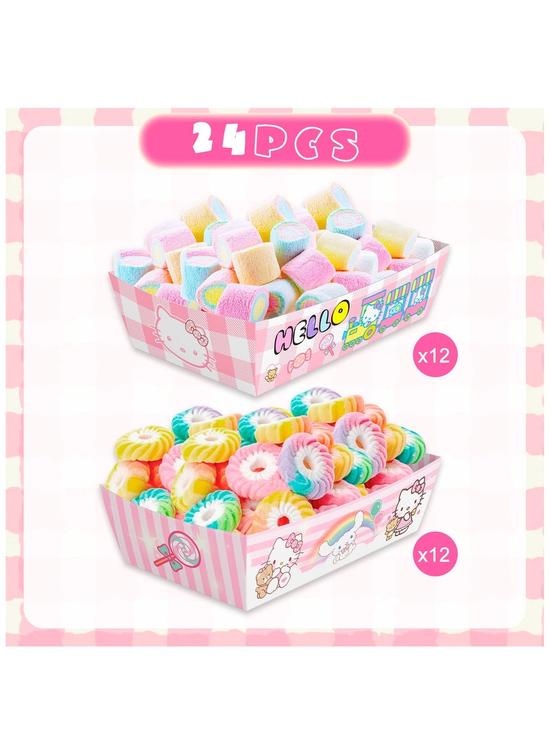 FRUITFUL PARTY Kitty Party Popcorn Paper Tray, 24 Pcs Kitty Food Trays Tableware Set - Kitty Party Paper Food Trays, Kitty Paper Snack Tray & Kitty Trays for Food, for Kitty Party Decorations & Kitty Birthday Decorations Kitty Party Supplies  - Image 2