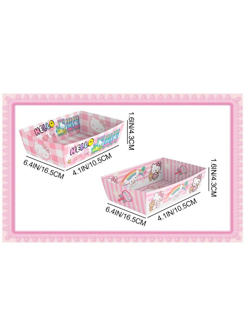 FRUITFUL PARTY Kitty Party Popcorn Paper Tray, 24 Pcs Kitty Food Trays Tableware Set - Kitty Party Paper Food Trays, Kitty Paper Snack Tray & Kitty Trays for Food, for Kitty Party Decorations & Kitty Birthday Decorations Kitty Party Supplies  - Image 3