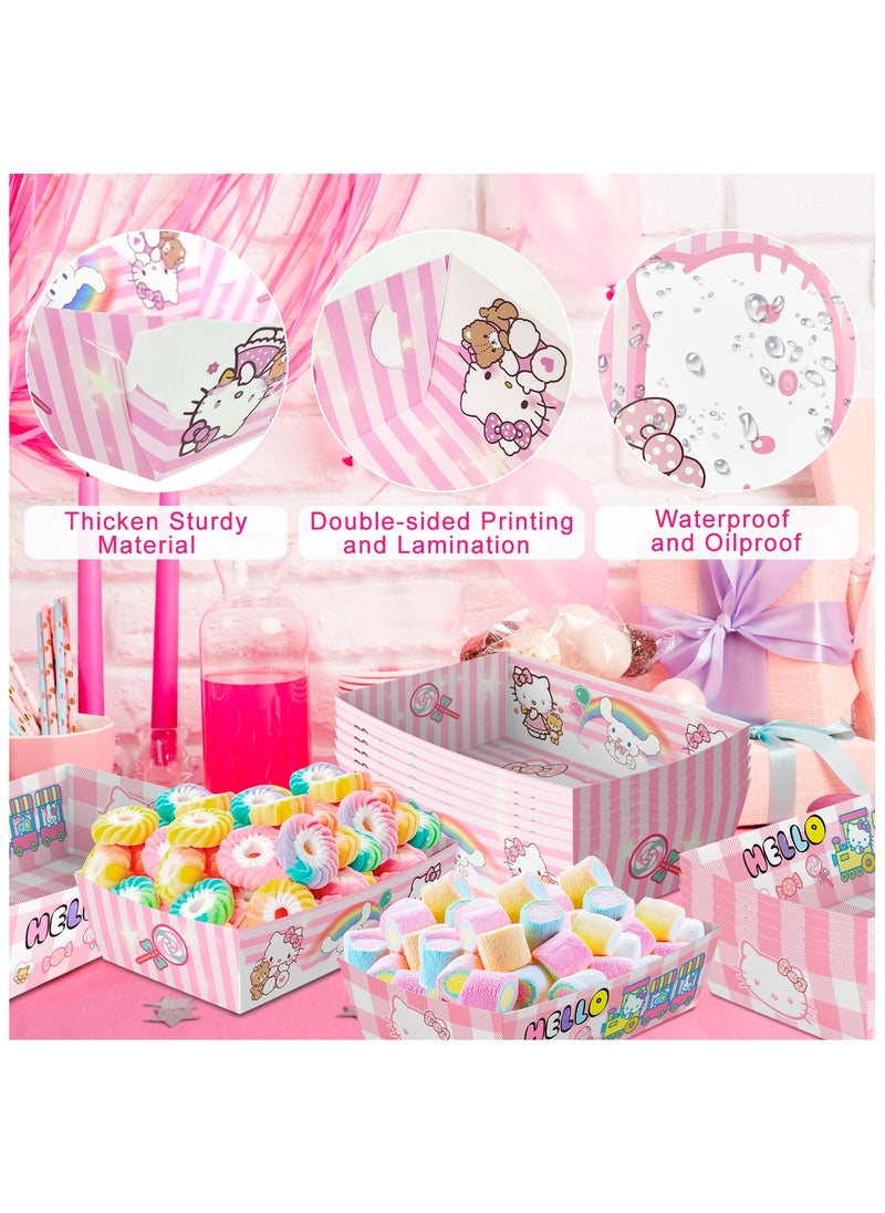 FRUITFUL PARTY Kitty Party Popcorn Paper Tray, 24 Pcs Kitty Food Trays Tableware Set - Kitty Party Paper Food Trays, Kitty Paper Snack Tray & Kitty Trays for Food, for Kitty Party Decorations & Kitty Birthday Decorations Kitty Party Supplies  - Image 5