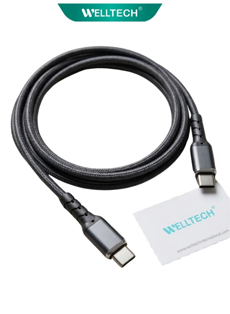 WELLTECH Type C to Type C Fast Charging Cable High Speed Data Cable USB C Cable for Android Laptop Tablet Power Bank Durable Charging Cable WELLTECH STAR50 - Image 1