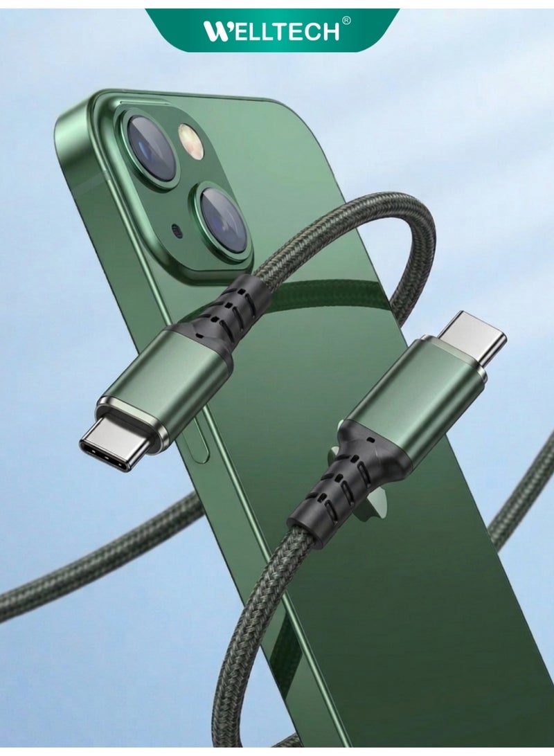 WELLTECH Type C to Type C Fast Charging Cable High Speed Data Cable USB C Cable for Android Laptop Tablet Power Bank Durable Charging Cable WELLTECH STAR50 - Image 3