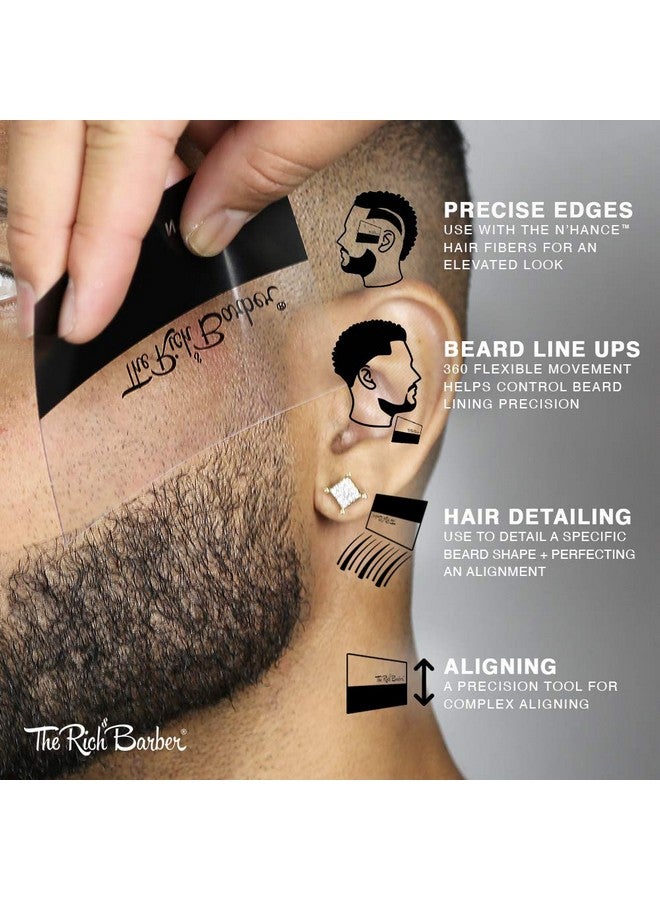 The Rich Barber The Rich Barber N'Hance Hair Building Fiber Application Cards, 5 Pack - Hairline Line Up & Enhancement Applicator Tool - Works with All Hair Building Fibers - For Barbers & Personal Use  - Image 4
