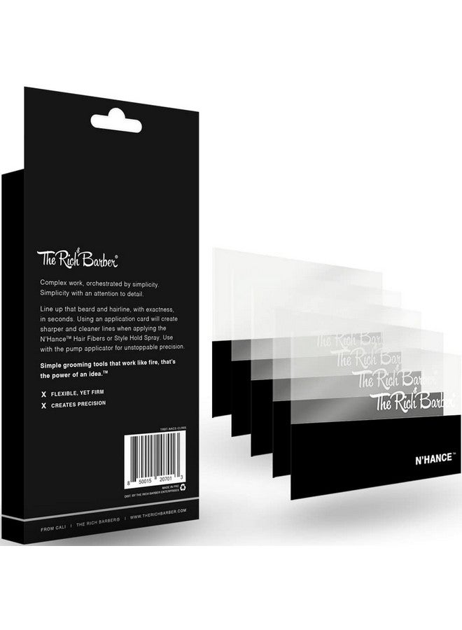 The Rich Barber The Rich Barber N'Hance Hair Building Fiber Application Cards, 5 Pack - Hairline Line Up & Enhancement Applicator Tool - Works with All Hair Building Fibers - For Barbers & Personal Use  - Image 2
