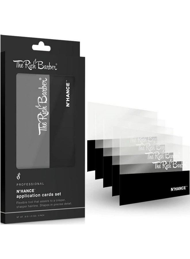 The Rich Barber The Rich Barber N'Hance Hair Building Fiber Application Cards, 5 Pack - Hairline Line Up & Enhancement Applicator Tool - Works with All Hair Building Fibers - For Barbers & Personal Use  - Image 1