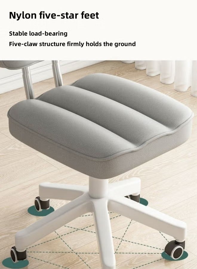 XiuWoo Adjustable Makeup Chair Lifting Swivel Chair, Sponge Seat Bedroom Backrest Chair, 360° Rotating Dressing Table Chair Small Dressing Table Chair Suitable For Powder Room Living Room Bedroom, Beige  - Image 2