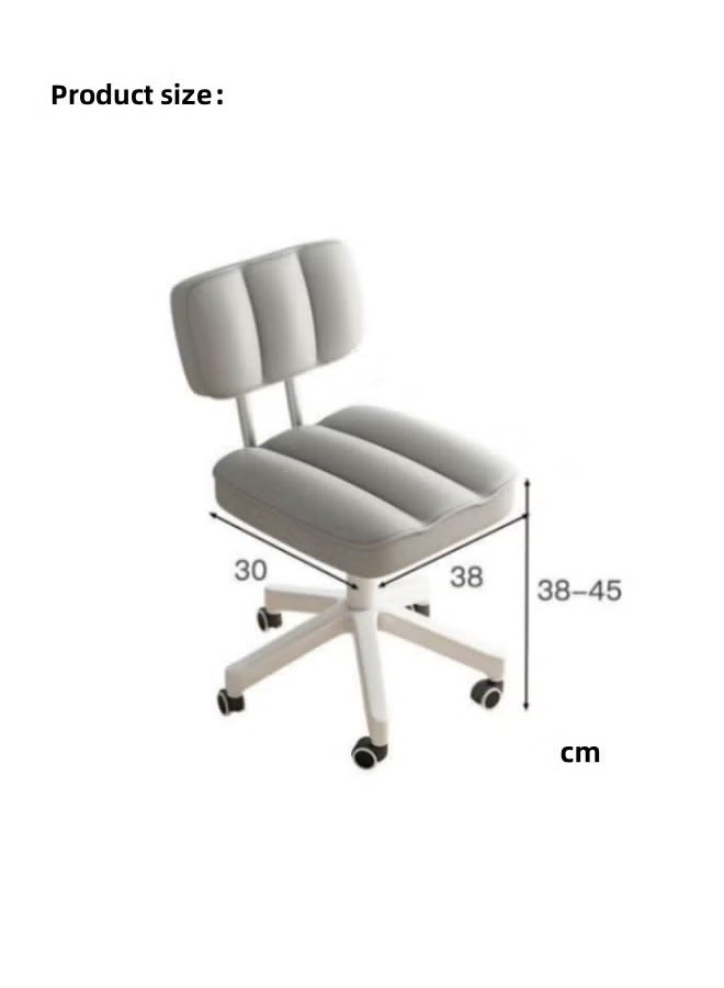 XiuWoo Adjustable Makeup Chair Lifting Swivel Chair, Sponge Seat Bedroom Backrest Chair, 360° Rotating Dressing Table Chair Small Dressing Table Chair Suitable For Powder Room Living Room Bedroom, Beige  - Image 3