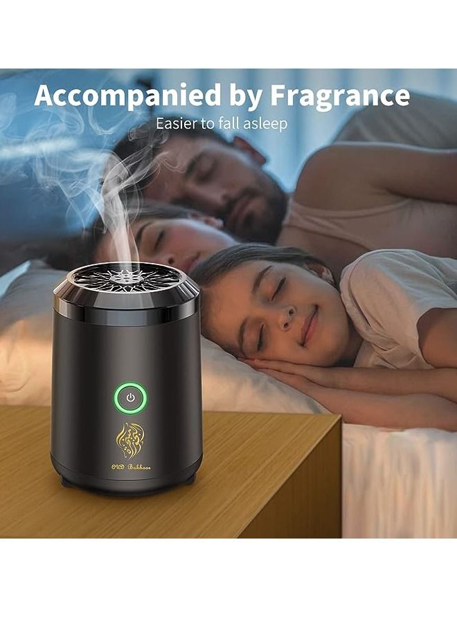 PADOM مبخرة بخور محمولة صغيرة من بادوم قابلة لإعادة الشحن وموزع رائحة كهربائية عربية وحامل بخور للديكور المنزلي الإسلامي - Image 3