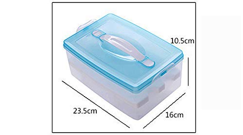 Mishrit Plastic Double Layer Refrigerator 24 Eggs Storage Box Airtight Basket Made in India Blue - Image 2