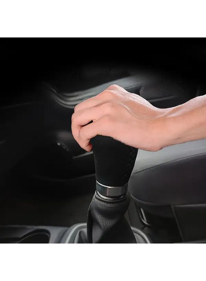 مقبض ناقل الحركة اليدوي لسباقات JDM ذو 5 سرعات - خط أسود - جلد PU مريح - Image 4