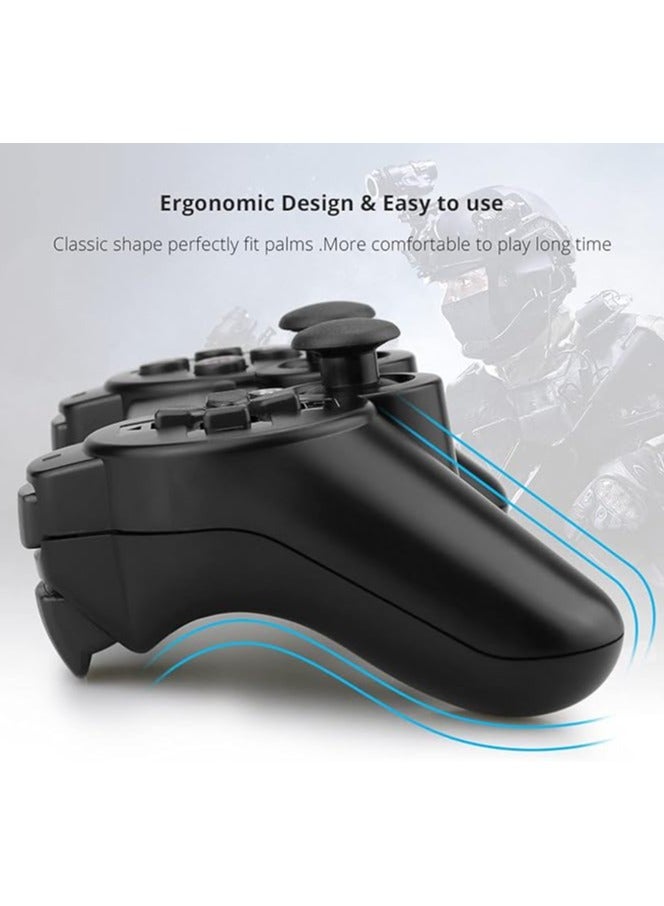 2 Wireless Controllers for PlayStation 3 with Charger Cord (Black) - Image 2