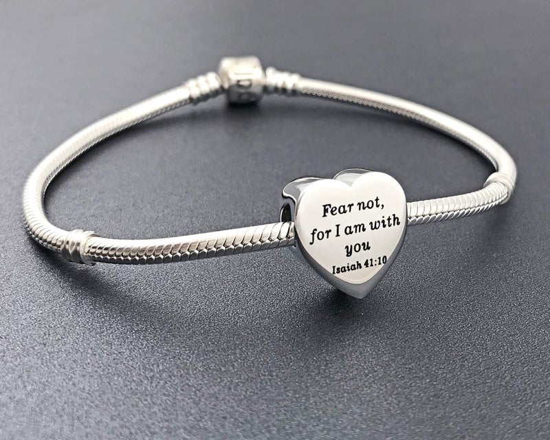 MUERDOU Heart Charm Fit Pandora Charms Bracelet Christian Bible Verse Charm Prayer Faith Religious Charms Gifts for Women - Image 5