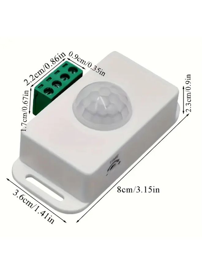 1pc Black DC 12V 24V 36V PIR Motion Sensor Light Switch Automatic On Off Infrared Detector Timer Free Operation For LED Strip Ceiling Wall Mountable Module Compatible With Smart Systems - Image 2