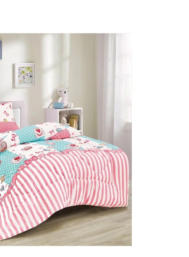 مينج لي لحاف سرير أطفال مقاس مفرد 3 قطع، يتضمن لحاف و ملاءة سرير وغطاء وسادة نوم و غطاء، لحاف خفيف الوزن ويستخدم على الاتجاهين، مناسب لجميع الفصول - Image 3