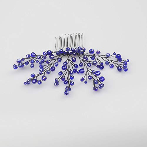 FXmimior Bridal Women Navy Blue Vintage Crystal Rhinestone Vintage Hair Comb Wedding Party Hair Accessories - Image 4
