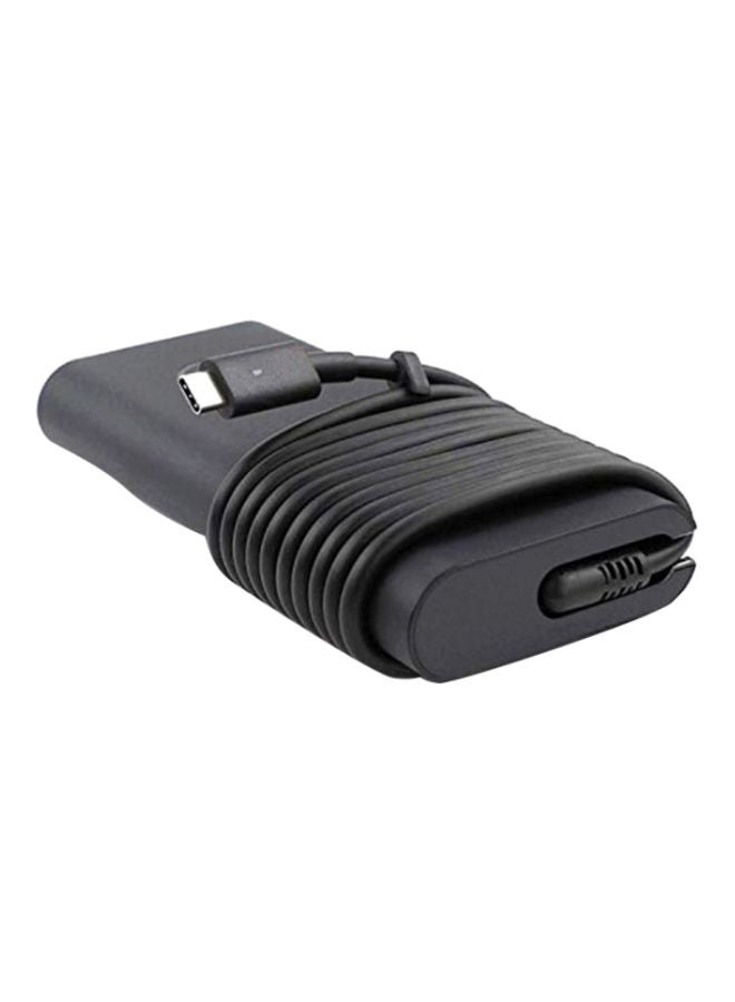 ديل شاحن محول لابتوب للتيار المتردد بتصميم رفيع ومنفذ USB من النوع Type-C أسود - Image 1