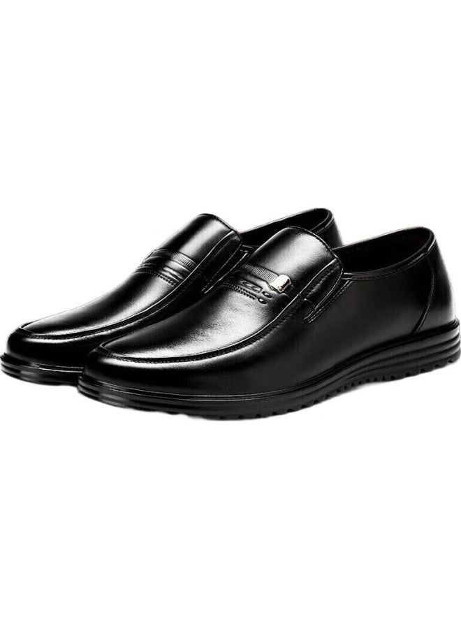 LAORENTOU Leather Shoes, Men'S Business Shoes, Slip-On Formal Shoes, Cowhide Dad Shoes, Wear-Resistant Driving Shoes, Ljd587, Black, Size 41 - Image 3