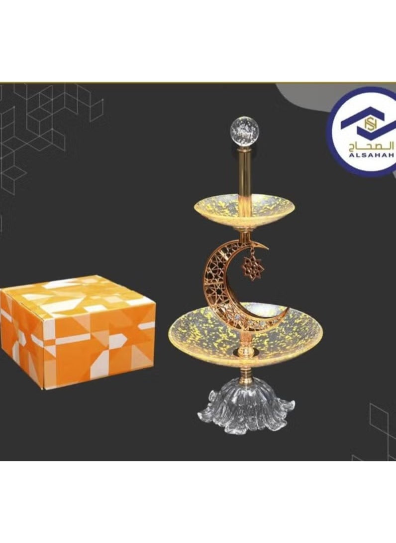 الصحاح شيالة حلويات دورين من بلاستيك بقاعدة زجاج 