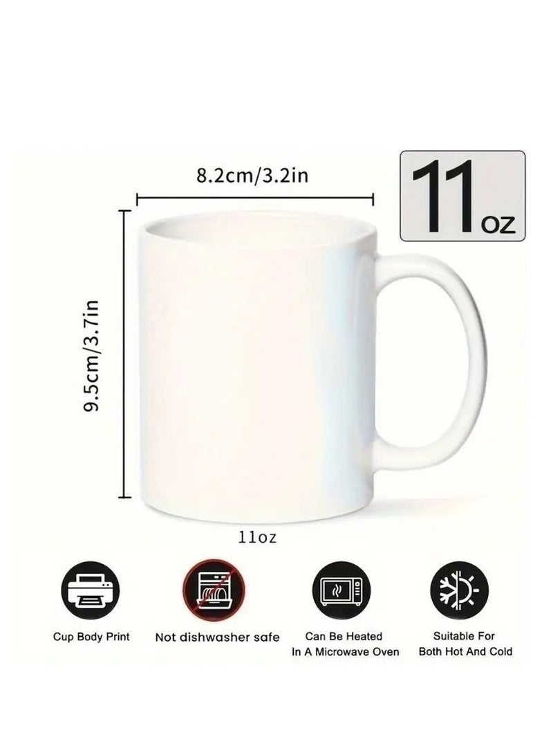 RYN 1pc CozyCup 11oz Ceramic Coffee Mug, Work Bestie Double-Sided Print, Microwave Safe, Leakproof, Reusable, with Hand Wash, for All-Season Gift - Image 2