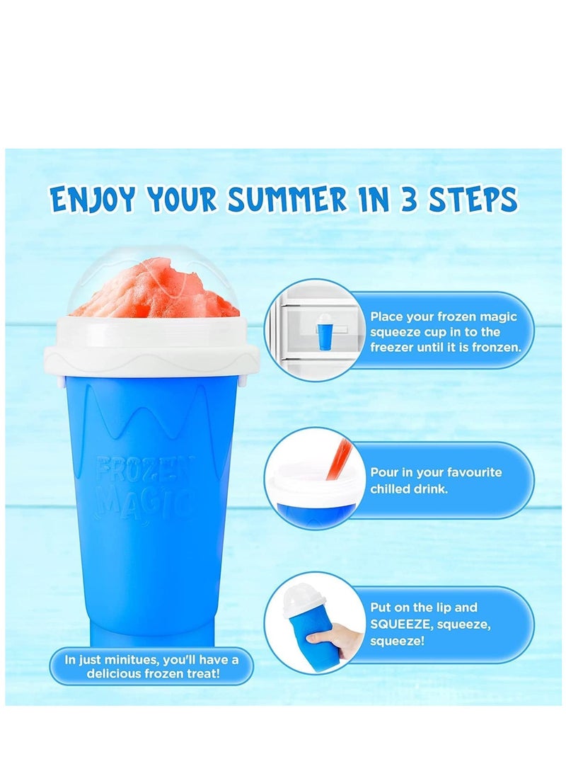 Slushie Maker Cup, Frozen Magic Slushy Maker Squeeze Cup, Portable Silica Smoothie Cup Freeze Mug for Slushie Maker, Milkshake Maker, Icee Maker Slushy, Ice Cream Maker