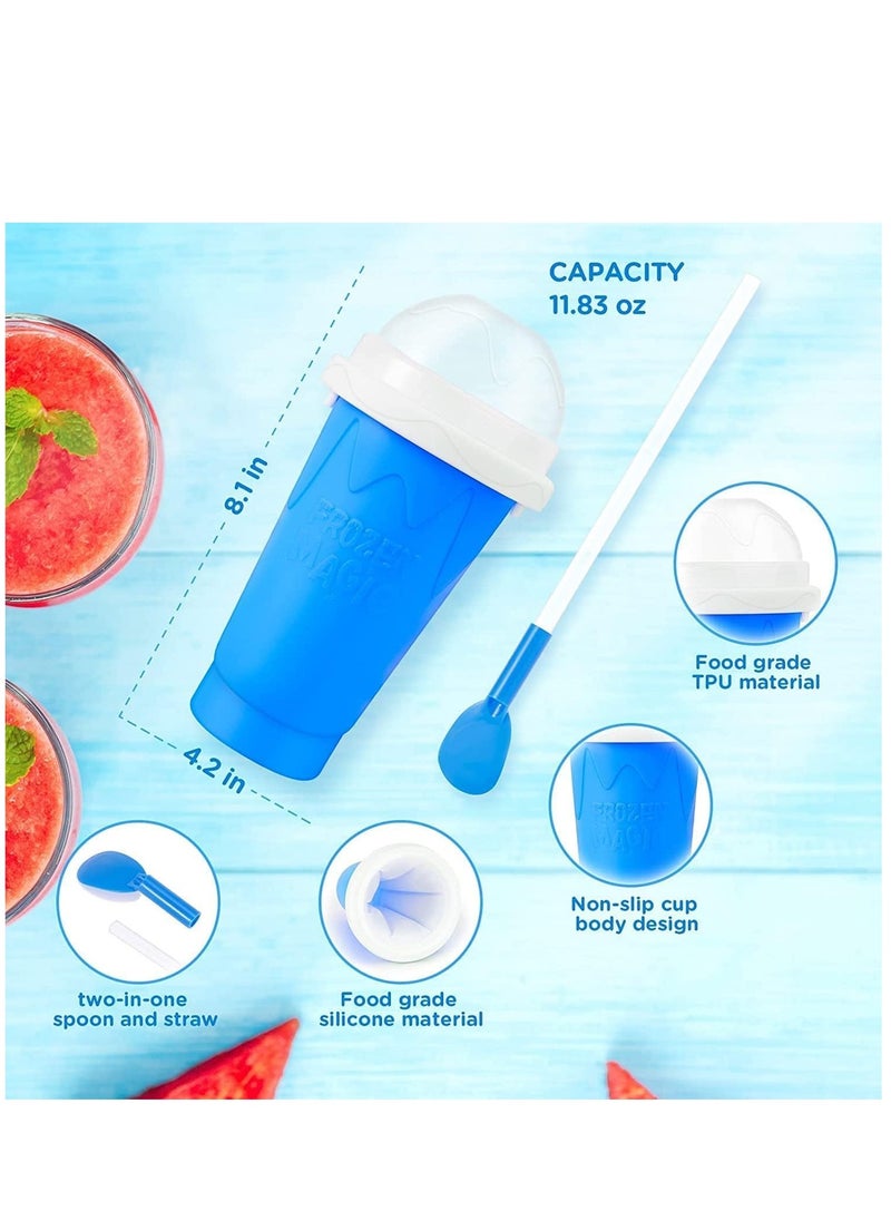 Slushie Maker Cup, Frozen Magic Slushy Maker Squeeze Cup, Portable Silica Smoothie Cup Freeze Mug for Slushie Maker, Milkshake Maker, Icee Maker Slushy, Ice Cream Maker