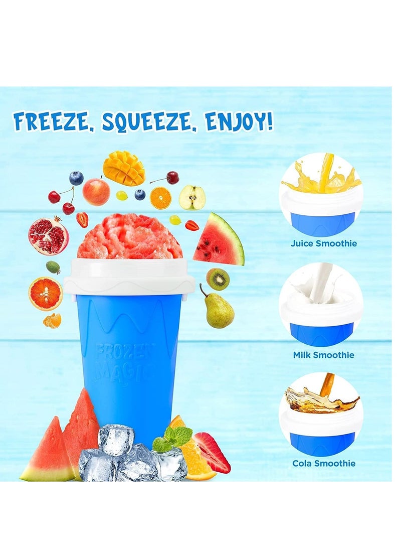 Slushie Maker Cup, Frozen Magic Slushy Maker Squeeze Cup, Portable Silica Smoothie Cup Freeze Mug for Slushie Maker, Milkshake Maker, Icee Maker Slushy, Ice Cream Maker