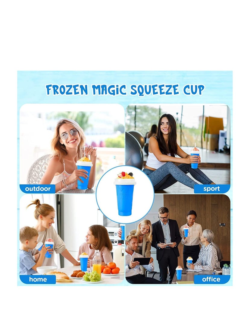 Slushie Maker Cup, Frozen Magic Slushy Maker Squeeze Cup, Portable Silica Smoothie Cup Freeze Mug for Slushie Maker, Milkshake Maker, Icee Maker Slushy, Ice Cream Maker