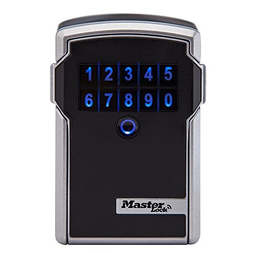 Master Lock Digital Lock Box for Keys with Code Electronic Wall Mount Key Safe with Bluetooth Connection to iOSAndroid App and Sharable Keypad Codes 314 Inches Wide 5441EC