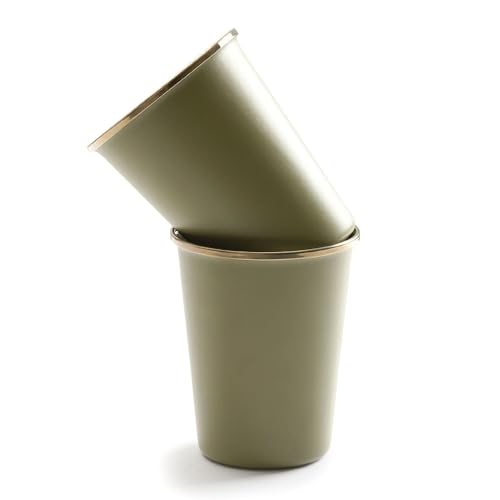 Barebones 2-Tone Enamel Cup Set - Set of 2, 14 oz Mugs - Enamelware Mugs - Durable Kitchen or Camping Mug Set (Olive Drab) - Image 4