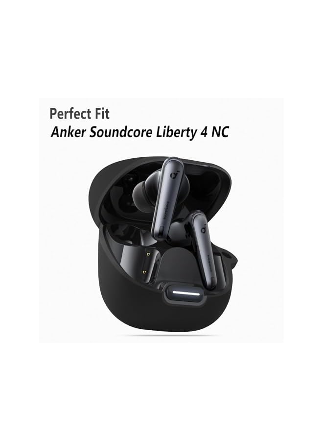 LINJIE متوافق مع غطاء حافظة Liberty 4 Nc غطاء حماية ناعم من السيليكون مضاد للصدمات من أجل سماعات Liberty 4 Nc اللاسلكية باللون الأسود - Image 2